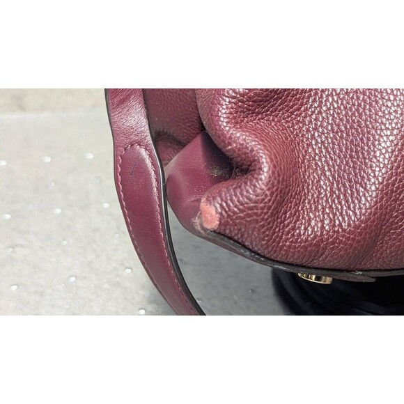 MICHAEL KORS GRAMERCY LARGE OX BLOOD PEBBLED LEATHER SATCHEL BAG PURSE - Picture 5 of 15